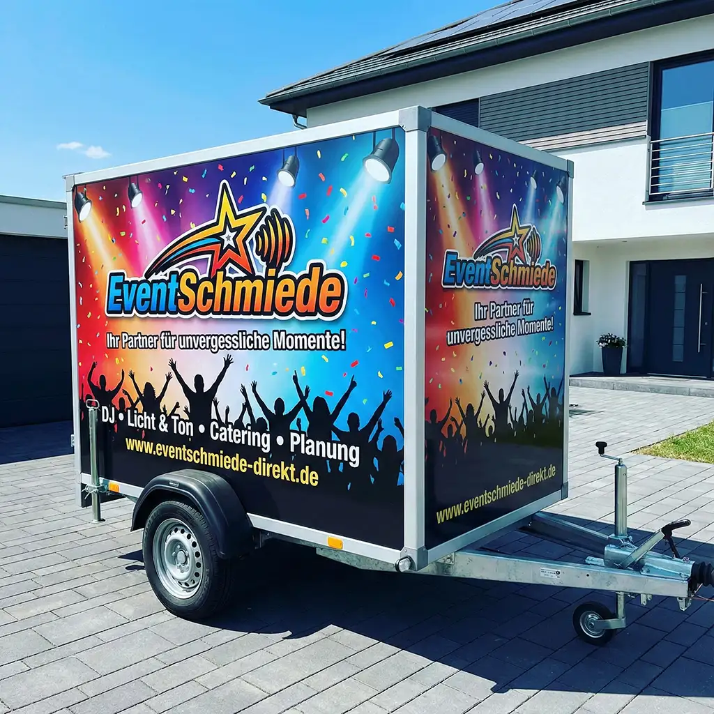 Eventschmiede Logo auf schwarzem Fahrzeug