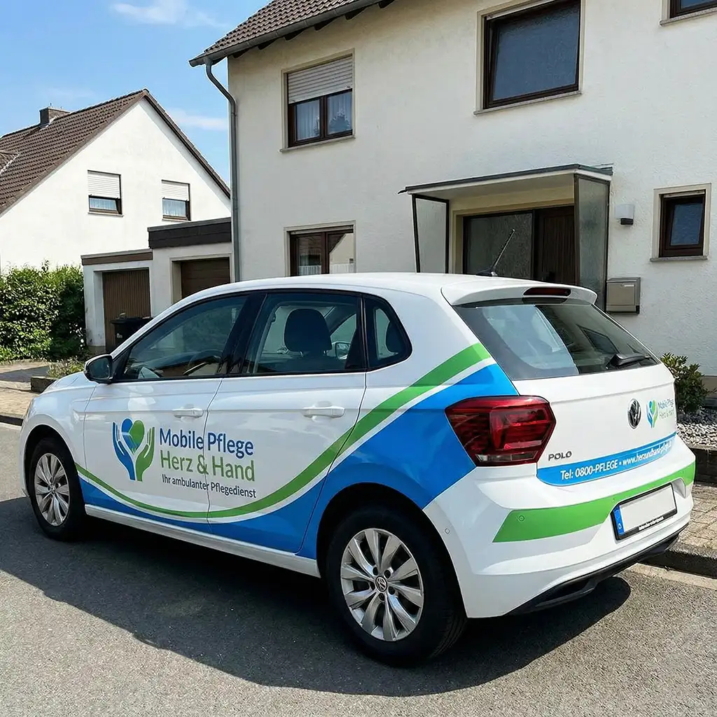 Fahrzeugbeschriftung für mobilen Pflegedienst